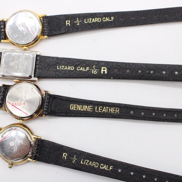 J.B Champion Watch Lot 4 Womens Gold Tone Stainless Steel Classic Leather Band - Picture 10 of 11